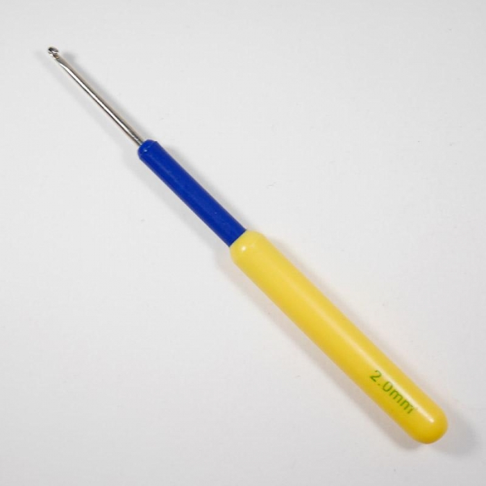 Крючок для вязания с пласт. ручкой Дорожный №2, 0, 14см (сталь, пластик)