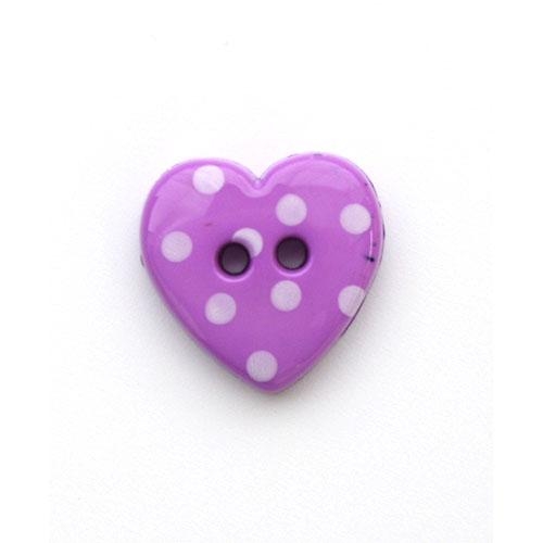Пуговицы Сердце в горошек QN164-W2 7717699 фиолетовый