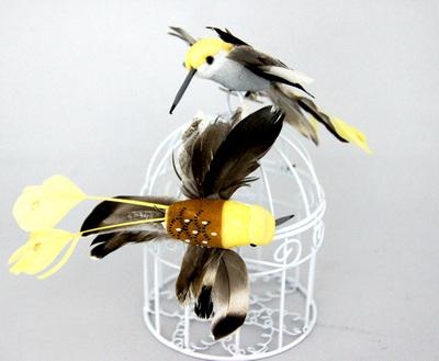 Птичка Колибри 11х9см желтый 24574