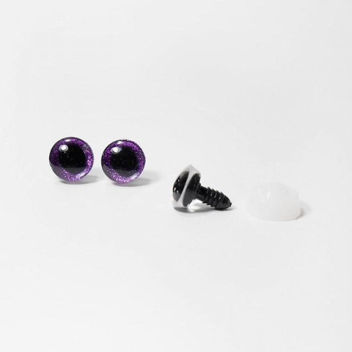 Глазки с искоркой 16мм фиолетовый (А1)