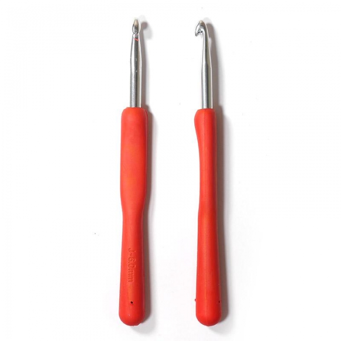 Крючок для вязания с кауч.ручкой №6.0 14см (алюминий)